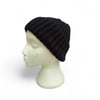 Hand-Knitted Black Winter Beanie, Unisex Ribbed Knit Hat, 