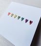 Alcohol ink colourful mini hearts card