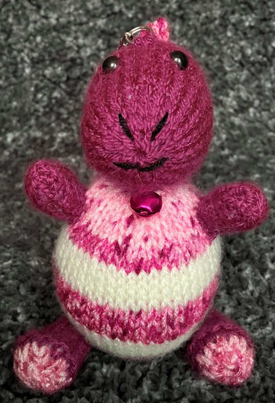 Dinosaur Keyring Plum and pink multi - Special Gift