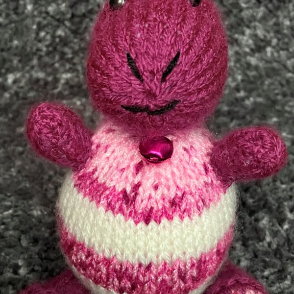 Dinosaur Keyring Plum and pink multi - Special Gift