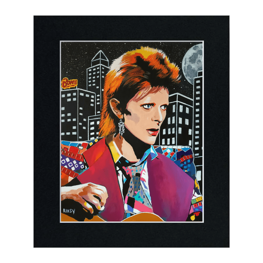 DAVID BOWIE - NEW YORK - Art Print with Mount