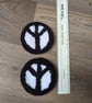 Pair of 'Peace' Symbol Mug Rugs or Coasters - Image 3