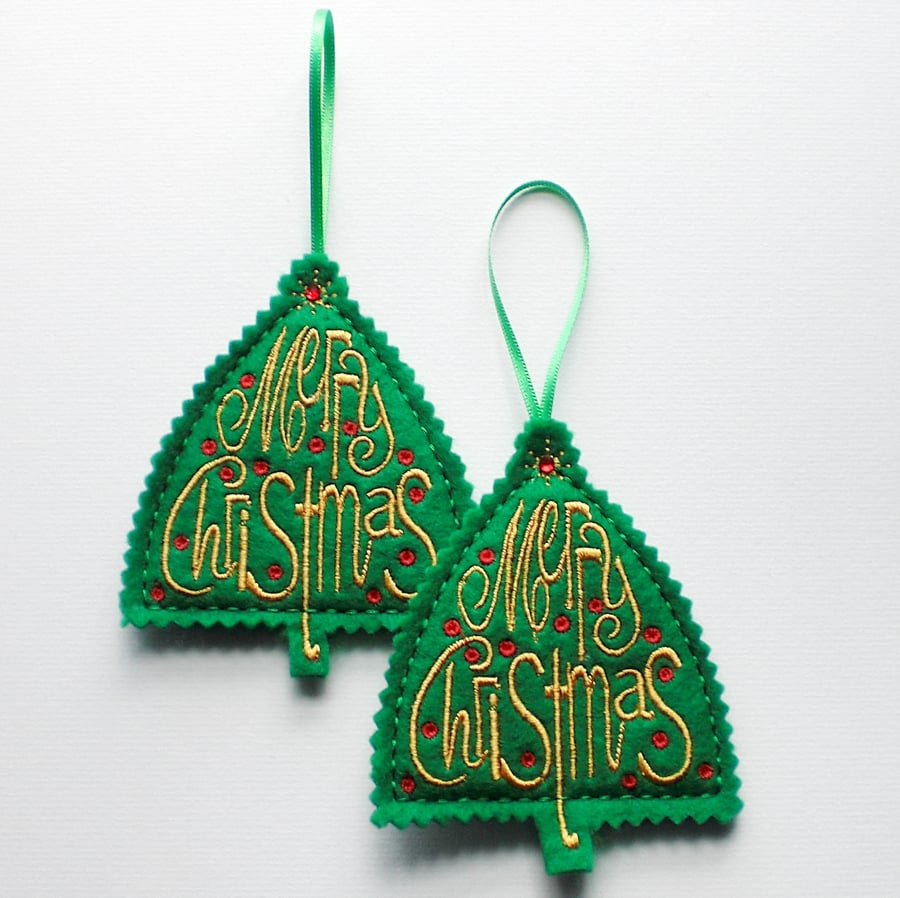 Christmas Greeting Decoration. Set of 2