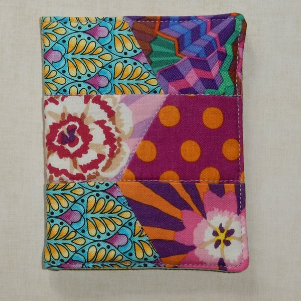 Needle case - bright patchwork and quilted