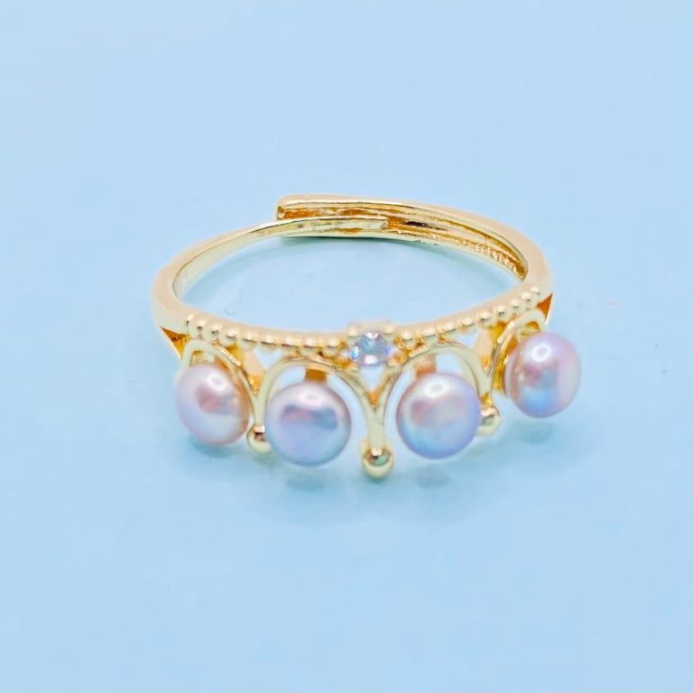 Freshwater Pearl Adjustable Gold Plated Ring