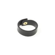 Plain leather wristband - black