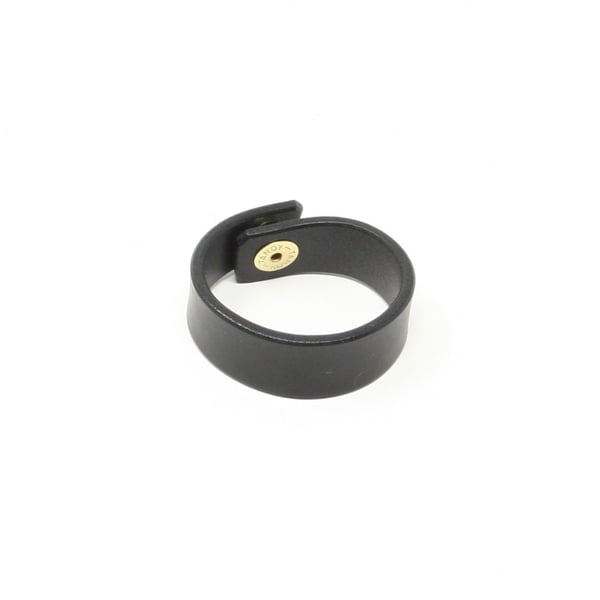 Plain leather wristband - black