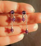 Amethyst 925 Sterling Silver Double Drop Stud Earring - Image 2