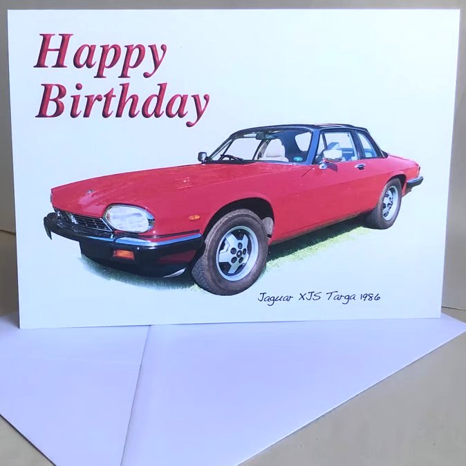 Jaguar XJS Targa 1986 - Birthday, Anniversary, Retirement or Plain Card