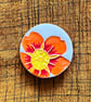 Handmade Ceramic Primrose brooch, Hand Made Pottery Badge - Image 2