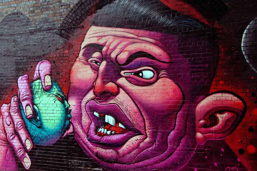 Street Art Graffiti Mural Digbeth Birmingham UK Photograph Print