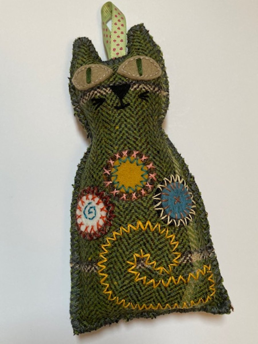 Cat shaped , Krazy Katz, dried lavender filled hanging house decoration