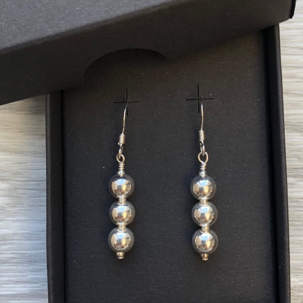 Sterling Silver beaded earrings 