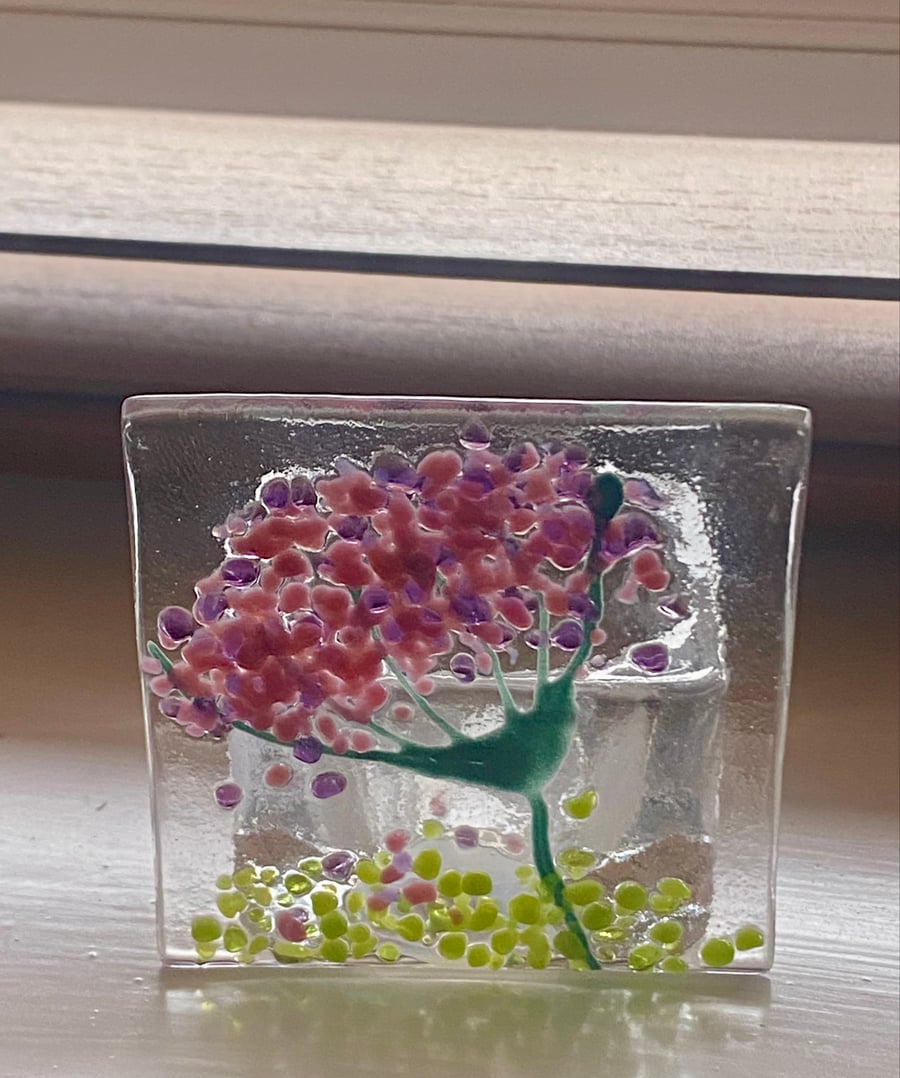 Handmade fused glass small candle shade