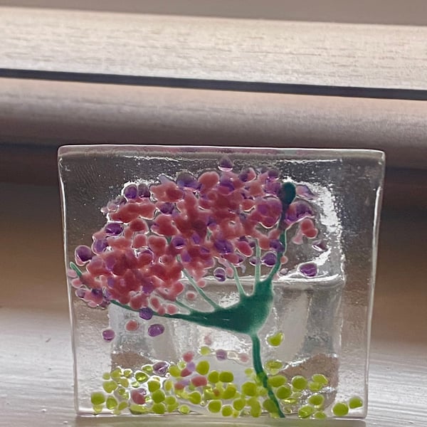 Handmade fused glass small candle shade