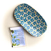 HANDMADE HANDPAINTED FORGET-ME-NOT CERAMIC STONEWARE DISH