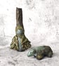 Dryad and Bear Statues, Forest Guardians, Ancient Woodland Spirits - Image 2