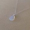 Sterling silver Opalite glass pendant necklace