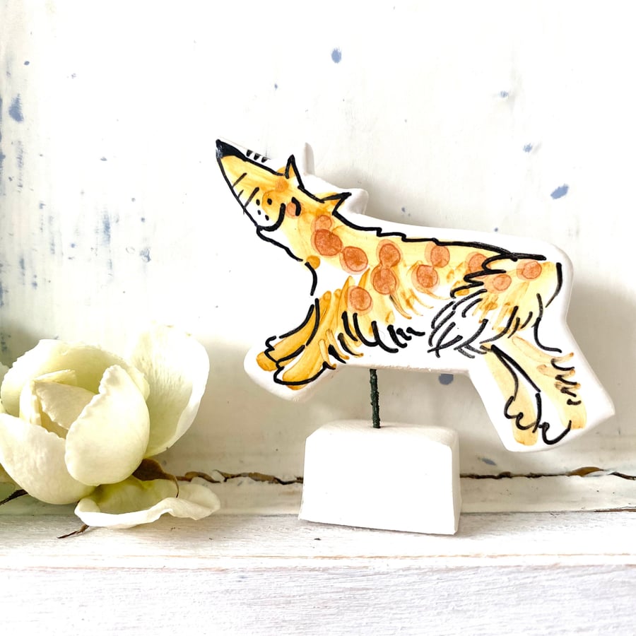 Fox ceramic ornament