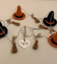 Handmade crochet Witches hat and broomstick bunting  - Image 2