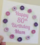Handmade happy 80th birthday mum card with paper quilling daisies - Image 5