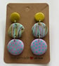 Colourful Summery Unique Boho Style Drop Earrings - Image 3