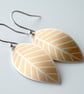 Orange leaf oval earrings - Image 4