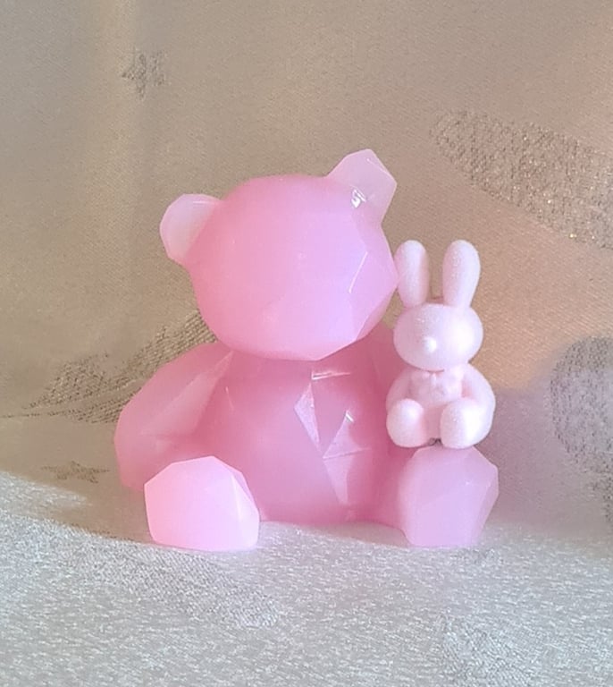 Pale Pink Bear and Bunny Keepsake Ornament 