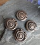 Bronze Ammonite Charms 1 Pair