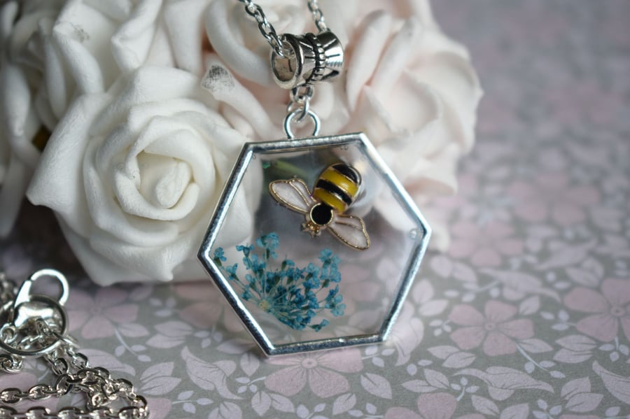 Bee and Flower Necklace