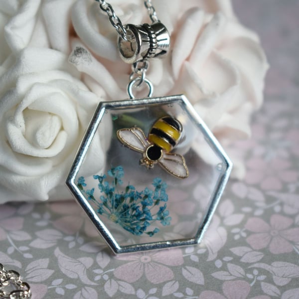 Bee and Flower Necklace