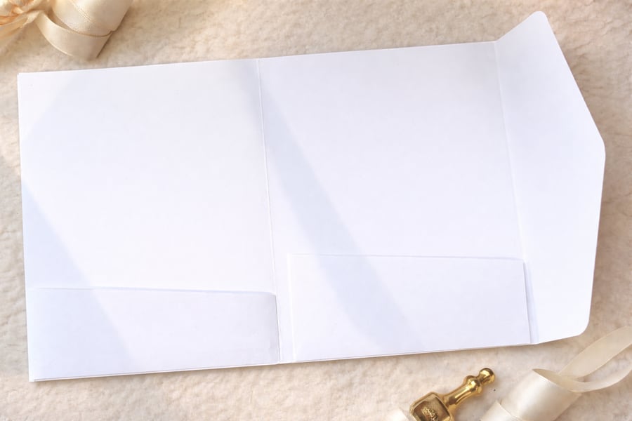 Handmade Tri-Fold Card Envelope Upgrade, Thick Cardstock Wedding Stationery
