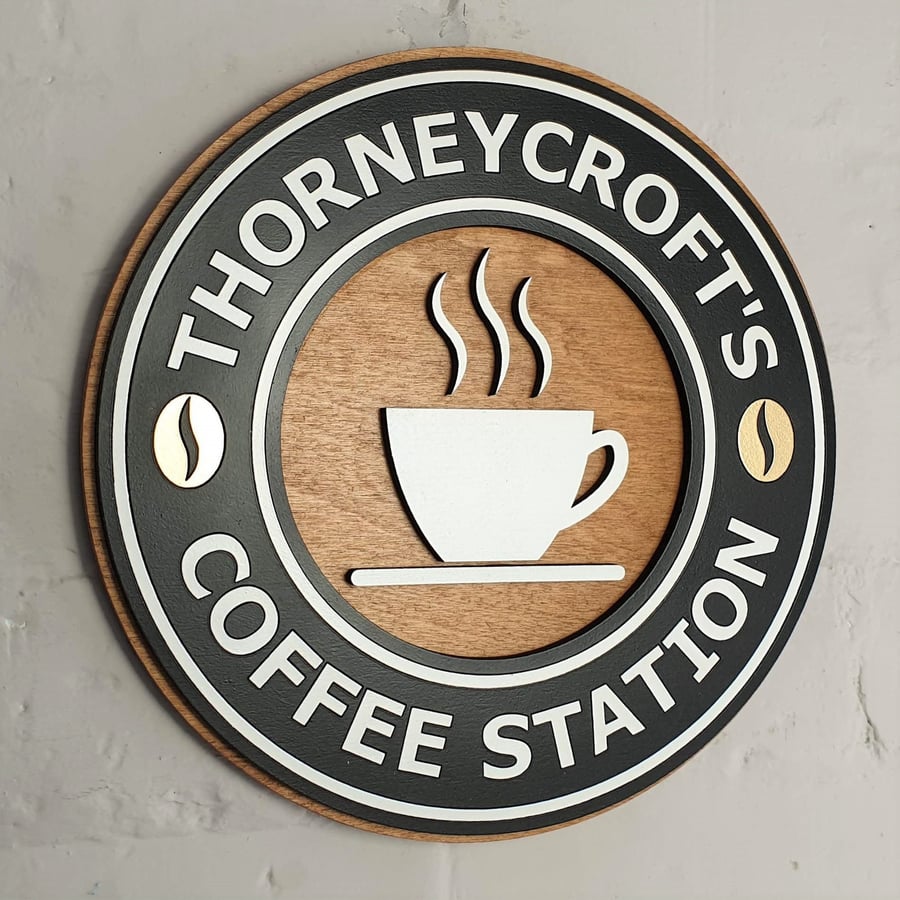 Personalised Coffee shop vintage logo sign