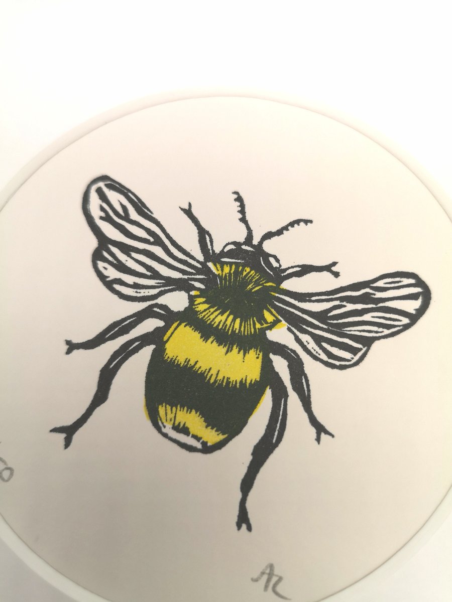 Hand Printed Bumblebee Art Print