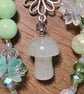 Green Aventurine Crystal Mushroom Keychain - Image 2