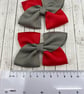 School Red and Grey Square Double with Bows on Clips (pair) - Image 3