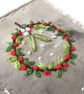 CHRISTMAS WREATH EMBROIDERED ECO PRINT CARD WINTER - Image 2
