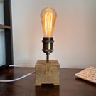 Handmade Solid Oak Desk Lamp – Block Style