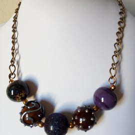 SALE - HALF PRICE - LAMPWORK NECKLACE -  - FREE UK SHIPPING