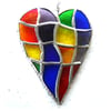 Patchwork Heart Suncatcher Stained Glass Handmade Rainbow 095