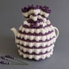 Purple & Cream Bobble Teapot Tea Cosy - Vintage Style