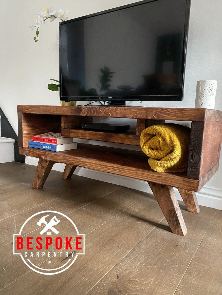 Reclaimed TV Stand - Rustic Solid Wood TV Unit 