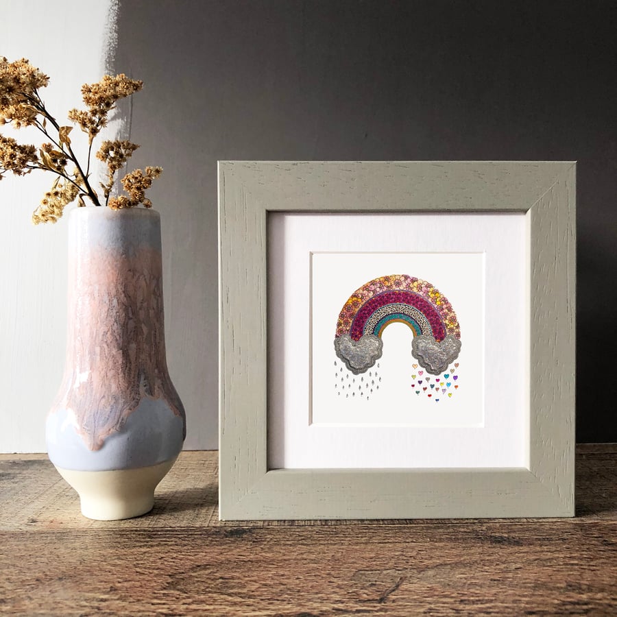 -NEW- 'Search For Rainbows' 5" x 5" Framed Print