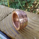 Morgan dollar pure copper coin ring UK Size Y and a Half