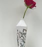 5-Sided Hand Painted Porcelain Bud Vase - Image 2