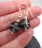 grey sphere lampwork glass earrings - Image 3
