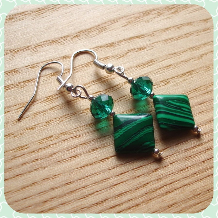 Green Diamond Earrings
