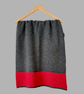 Shawl Scarf Wrap luxuriously soft merino lambswool graphite grey berry red ends - Image 2