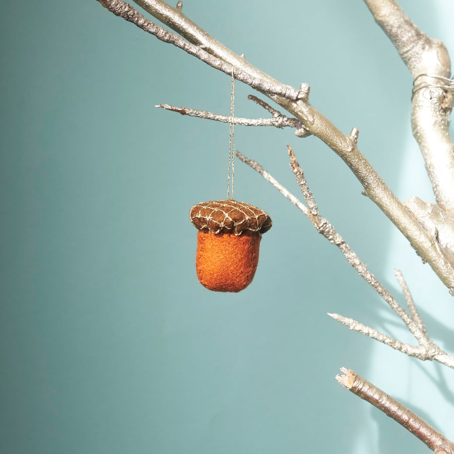 Felt  Acorn with embroidered details