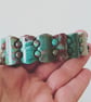 Green Rainforest Jasper Rectangular Beaded Stretch Cuff Bracelet - Image 5